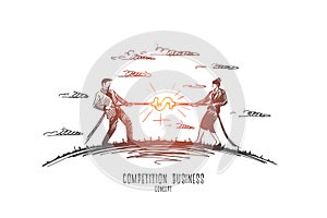 Competition business concept. Hand drawn isolated vector.