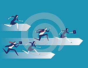 Competition, Business people race, Concept business  team vector illustration, Flat character design style