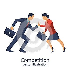Competition concept vector man woman