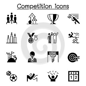 Competition, contest, tournament icons set vector illustration