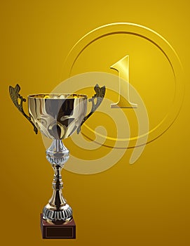 Competition cup_on_gold_background