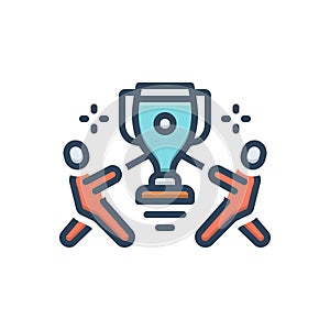 Color illustration icon for Competition, contest and trophy