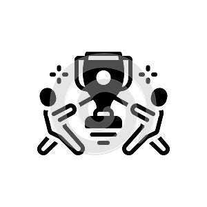 Black solid icon for Competition, contest and match