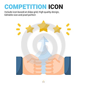 Competition icon vector with flat color style isolated on white background. Vector illustration rivalry, rival sign symbol icon