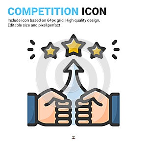 Competition icon vector with outline color style isolated on white background. Vector illustration rivalry, rival sign symbol icon