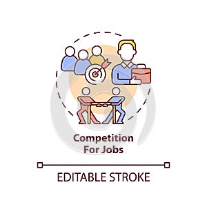 Competition for jobs concept icon