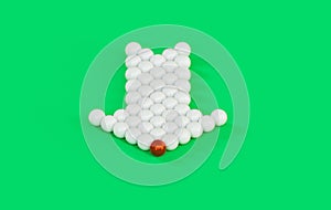 Competition leadership concept nicely made from white and red balls. Designed as a 3d rendered illustration