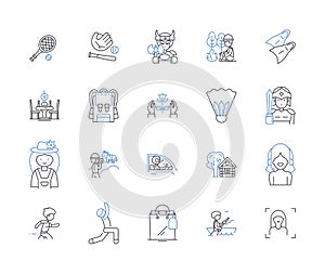 Competition line icons collection. Rivalry, Contest, Battle, Challenge, Matchup, Showdown, Duel vector and linear photo