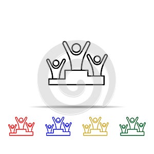 competition multi color style icon. Simple thin line, outline vector of web icons for ui and ux, website or mobile application