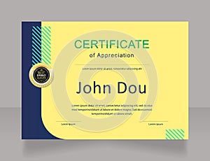 Competition participant appreciation certificate design template