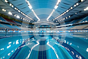 Competition-Ready Swimming Pool Awaiting Athletes at Indoor Sports Arena