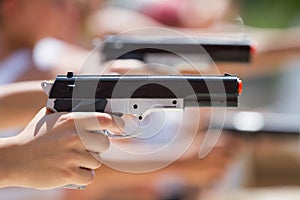 Competitions in shooting pistol photo