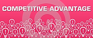 Competitive Advantage Pink Background Bulbs Bottom Text