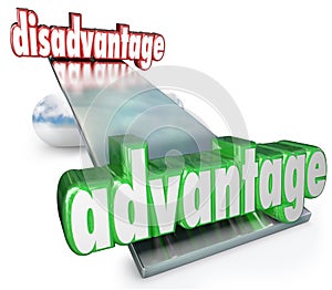 Competitive Advantage Vs Disadvantage See-Saw Balance Scale photo
