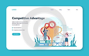Competitive advantage web banner or landing page. Advertising