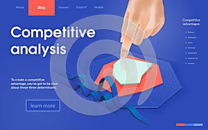 Competitive Analysis Isometric Vector Landing Page