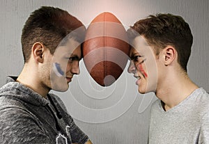 Competitive brothers american football portrait