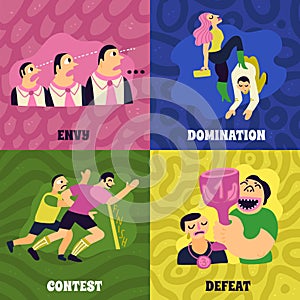 Competitive Concept Icons Set