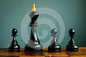 Competitive edge or business advantage in recruitment. Pawns and chess king