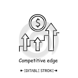 Competitive edge line icon.