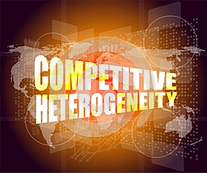 Competitive heterogeneity word on business digital touch screen