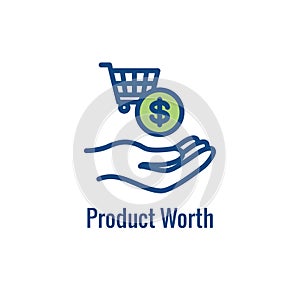 Competitive Pricing Icon Showing an aspect of  Pricing, Growth, Profitability, and Worth