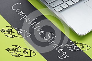 Competitive strategy is shown on the business photo using the text