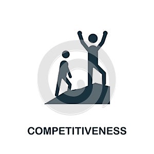 Competitiveness icon. Monochrome sign from work ethic collection. Creative Competitiveness icon illustration for web