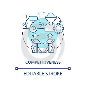 Competitiveness turquoise concept icon