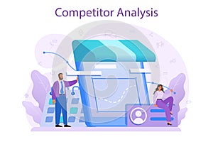 Competitor analysis concept. Market research and business