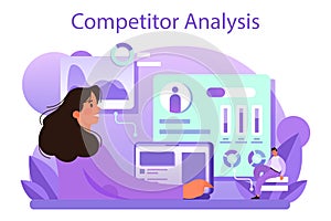 Competitor analysis concept. Market research and business strategy