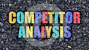 Competitor Analysis in Multicolor. Doodle Design.