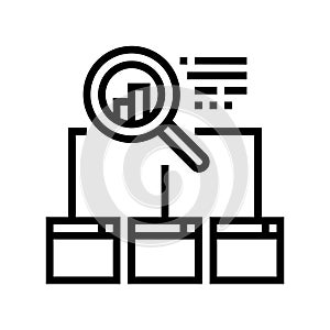 competitor analysis seo line icon vector illustration