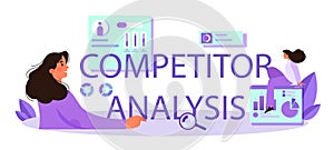 Competitor analysis typographic header. Market research and business strategy