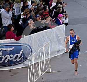 Competitor Racing In Arizona Ironman Triathlon