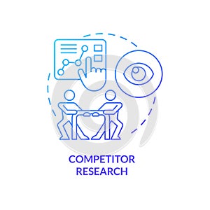 Competitor research blue gradient concept icon