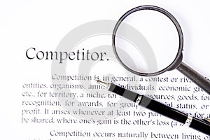 Competitor text on white background