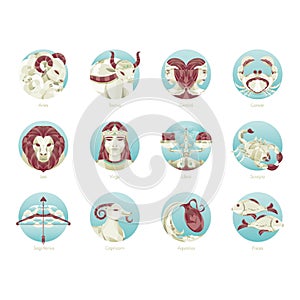 Compilation of horoscope. Vector illustration decorative design