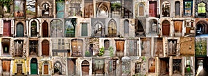 Compilation of old doors (Amalfi, Italy) photo