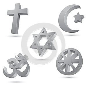 Compilation of symbols of religions. Vector illustration decorative design