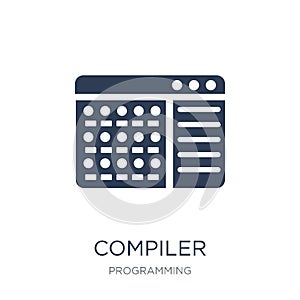 Compiler icon. Trendy flat vector Compiler icon on white background from Programming collection