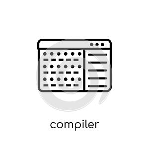 Compiler icon. Trendy modern flat linear vector Compiler icon on
