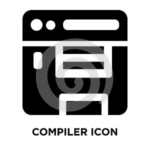 Compiler icon vector isolated on white background, logo concept