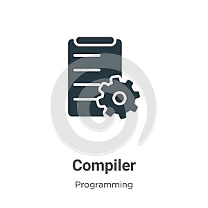 Compiler vector icon on white background. Flat vector compiler icon symbol sign from modern programming collection for mobile