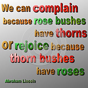 Complain or Rejoice quote - Abraham Lincoln