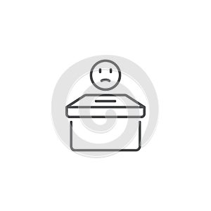 Complaint box outline icon linear style sign for mobile concept and web design feedbacks simple