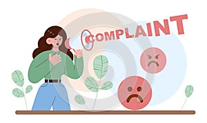 Complaint concept. Dissatisfaction of product or service,