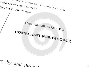 Complaint for Divorce photo