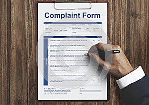 Complaint Form Business Concept