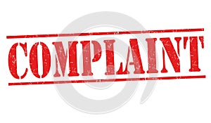 Complaint sign or stamp